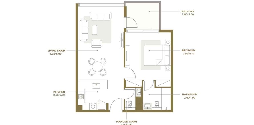 Appartement de 1 chambre à ROSALIA RESIDENCES Al Furjan, UAE No. 97653