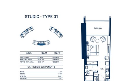 Appartement de 41.7m² à Business Bay, UAE No. 144356 12
