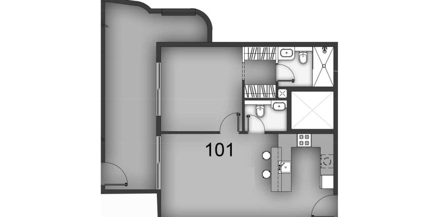 Apartment de 1 dormitorio en Aizel Tower International City, UAE No. 98872