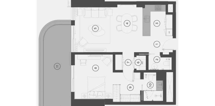 Квартира с 1 спальней в Rixos Al Reem Residences, Аль-Рим, ОАЭ №187732