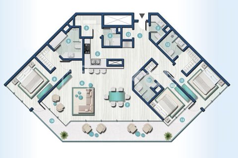 Apartment de 3 dormitorios en Ras Al Khaimah, UAE No. 203353 19