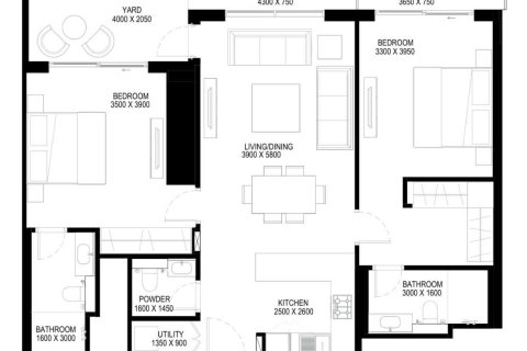 Квартира с 2 спальнями  №109102 3