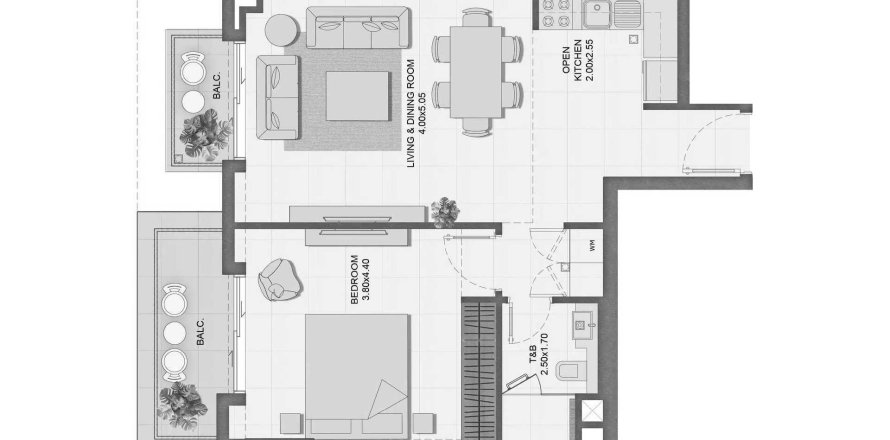 Квартира с 1 спальней в Reeman Residence 01, Al Shamkha, ОАЭ №187738