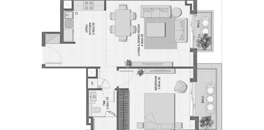 Квартира с 1 спальней в Reeman Residence 01, Al Shamkha, ОАЭ №187740