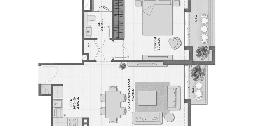 Квартира с 1 спальней в Reeman Residence 01, Al Shamkha, ОАЭ №187741