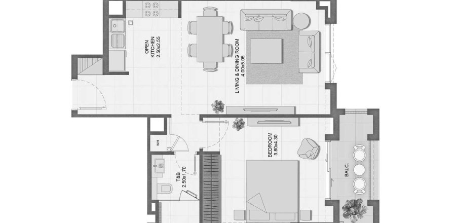 Квартира с 1 спальней в Reeman Residence 01, Al Shamkha, ОАЭ №187739