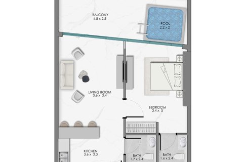 Apartamento tipo estudio Estudio en Dubai Production City (IMPZ), UAE No. 170424 18