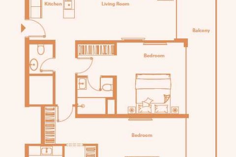 Квартира с 2 спальнями №108850 5