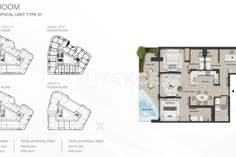Apartment de 3 dormitorios en Dubai Land, UAE No. 203360 5