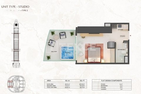 Apartment de 2 dormitorios en Dubai, UAE No. 203354 27