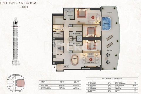 Apartment de 2 dormitorios en Dubai, UAE No. 203354 24