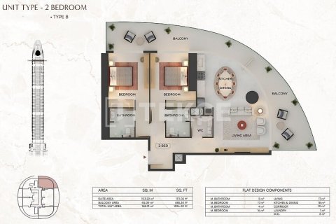 Apartment de 2 dormitorios en Dubai, UAE No. 203354 22