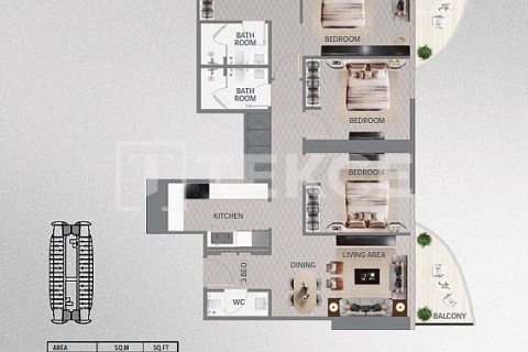 Apartment de 2 dormitorios en Meydan, UAE No. 203357 16