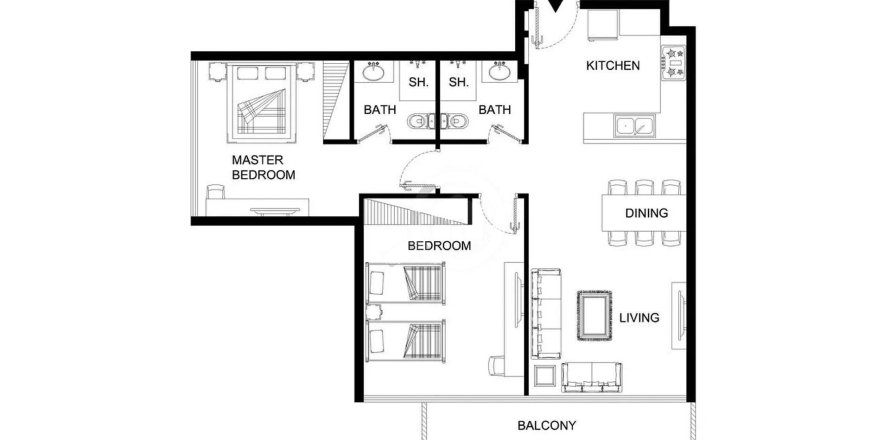 2 bedrooms Apartment in PLAZA BY REPORTAGE Masdar City, UAE No. 205317