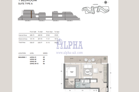Appartement de 1 chambre  No. 124669 15