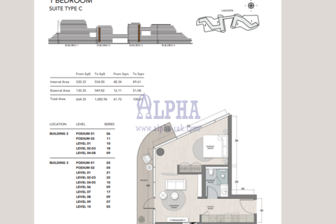 Appartement de 1 chambre  No. 124671 15