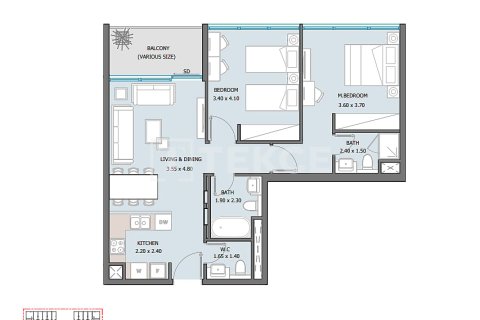 Appartement de 2 chambres à Masdar City, UAE No. 151183 6