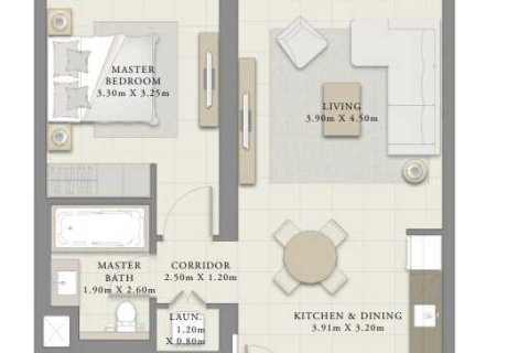 Квартира с 1 спальней  №108898 4