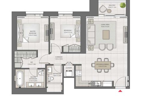 2 غرف نوم شقة في CREEK EDGE  رقم 108902 5