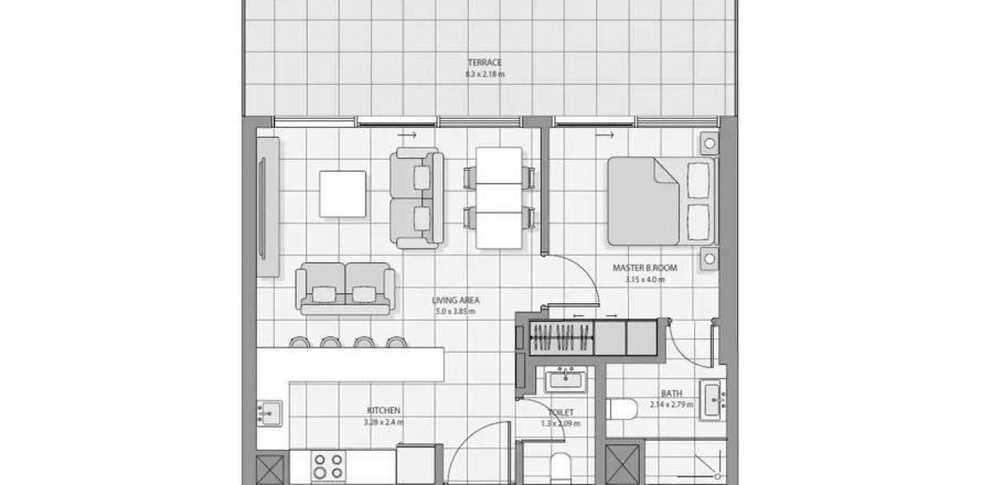Apartment de 1 dormitorio en The Icon Tower Yas Island, UAE No. 203407