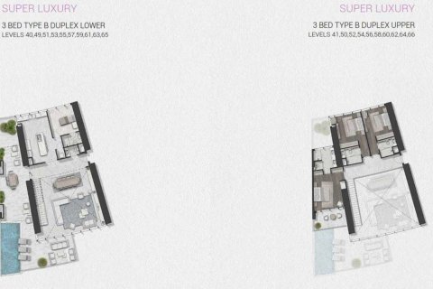 Дуплекс с 3 спальнями  №108740 4