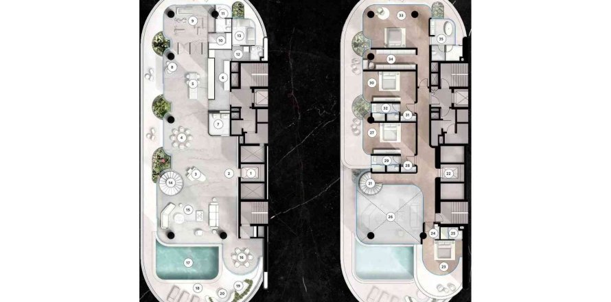 Duplex de 5 chambres à THE RINGS Jumeirah, UAE No. 97649
