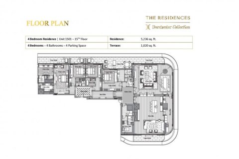 Apartment de 4 dormitorios en DORCHESTER COLLECTION Dubai, UAE No. 94851 12