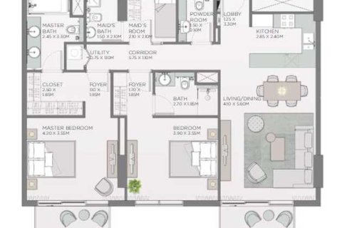 Appartement de 2 chambres  No. 108628 5