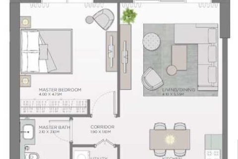 Квартира с 1 спальней  №108629 4