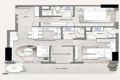 Квартира студия в Listone Residence, International City, ОАЭ №173109 15