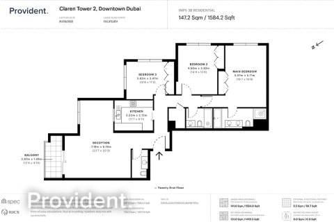 Apartment de 3 dormitorios en CLAREN TOWERS Downtown Dubai (Downtown Burj Dubai), UAE No. 96171 16