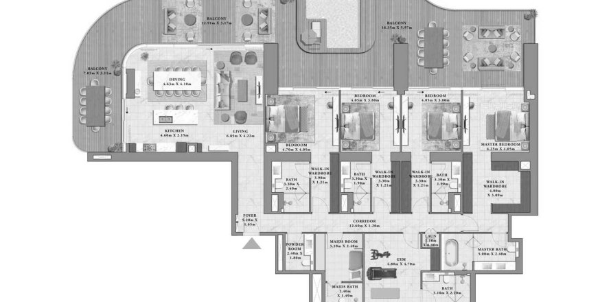 Appartement de 4 chambres à Avarra by Palace No. 127041