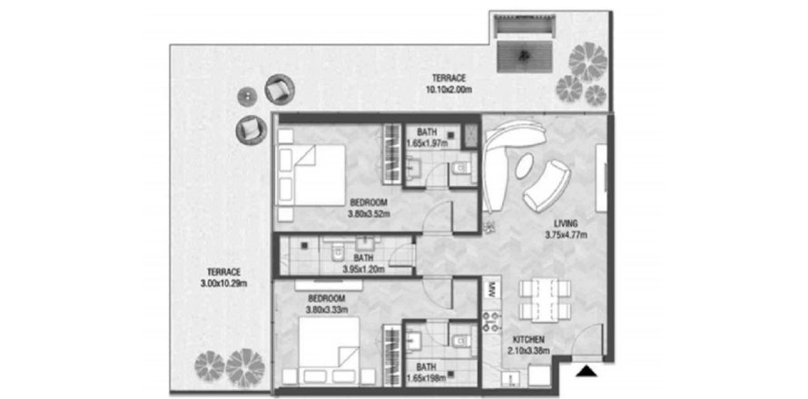 Appartement de 2 chambres à TRINITY Arjan, UAE No. 97678