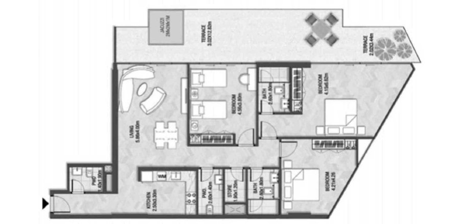 Appartement de 3 chambres à TRINITY Arjan, UAE No. 97679