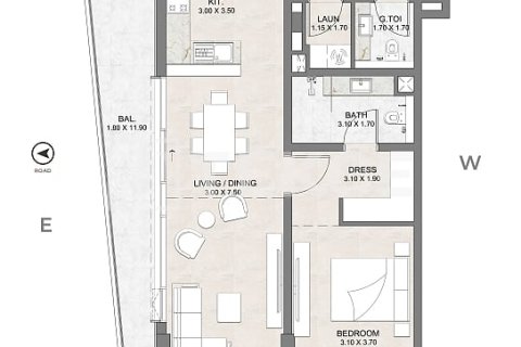 Apartment de 1 dormitorio en Dubai, UAE No. 162223 11