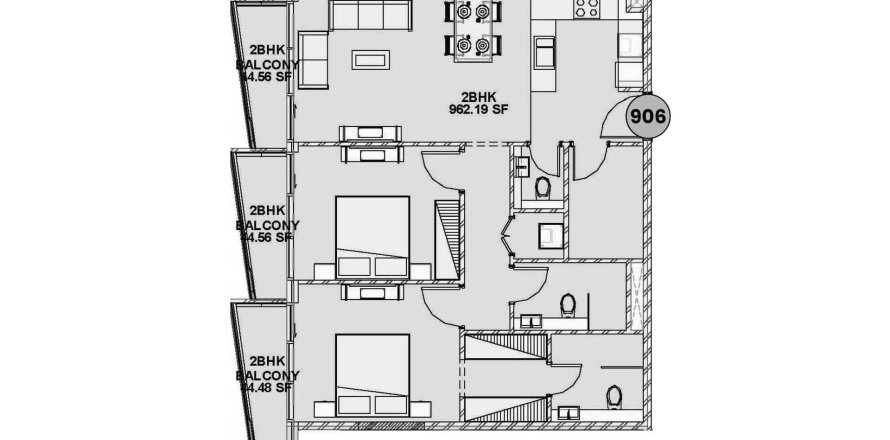 2 bedrooms Apartment in Gateway by Premier Choice Jumeirah Village Circle, UAE No. 97559