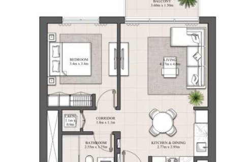 Квартира с 1 спальней  №109065 4