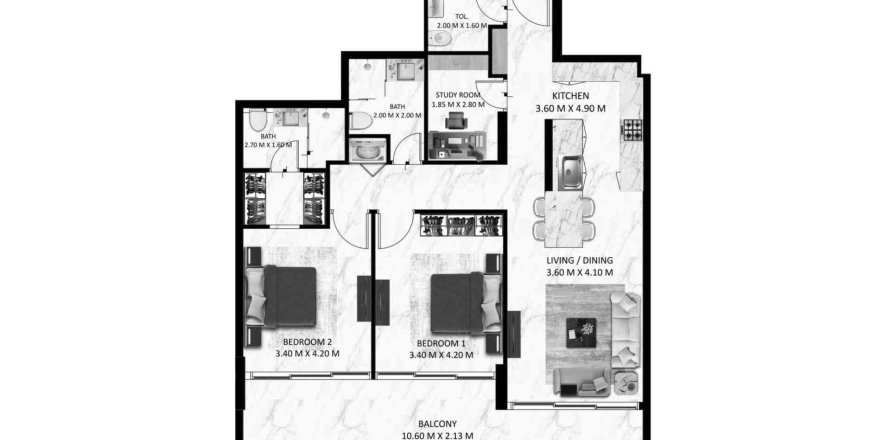 1 bedroom Apartment in Bling Avenue 1 Dubai South (Dubai World Central), UAE No. 98268