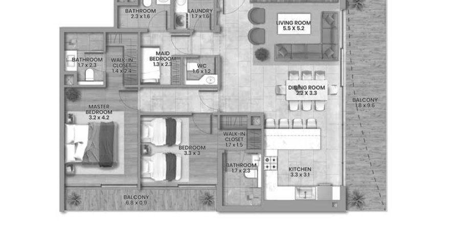Apartment de 2 dormitorios en Elemental 22 Al Satwa, UAE No. 98135