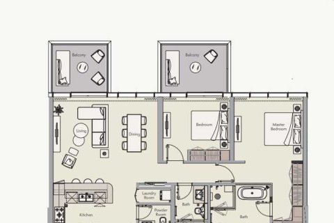 Квартира с 2 спальнями  №109127 4