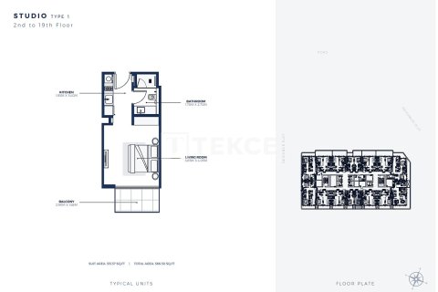 Apartment de 1 dormitorio en Dubai, UAE No. 140910 20