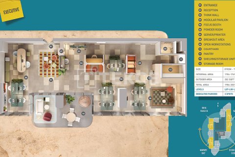 Office de 1 dormitorio en Business Bay, UAE No. 149069 28