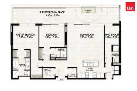 Квартира с 2 спальнями  №120403 18