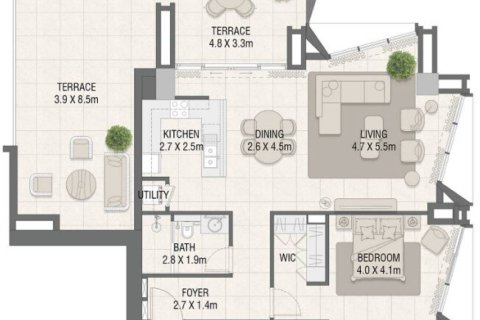 Apartment de 1 dormitorio en Dubai, UAE No. 13915 1