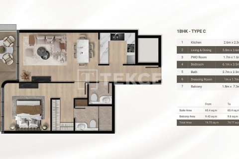 Apartment de 3 dormitorios en Dubai, UAE No. 148273 16
