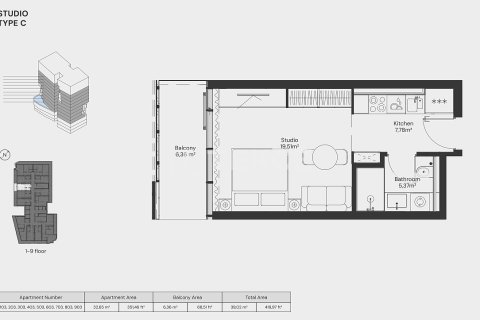 Studio Apartment in Dubai, UAE No. 172189 17
