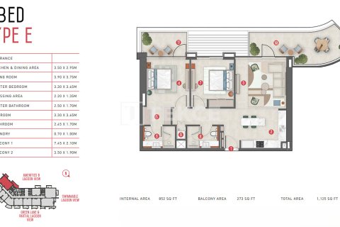 Квартира с 1 спальней в Meydan, ОАЭ №156411 11