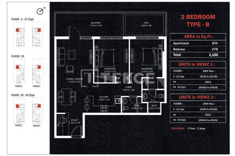 Duplex de 4 chambres à Jumeirah Lake Towers, UAE No. 205107 20