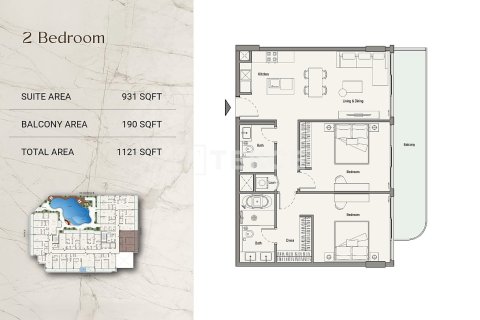 Apartment de 1 dormitorio en Al Sufouh, UAE No. 210790 20