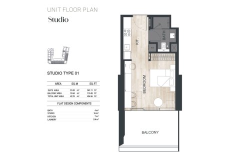 Studio Apartment in Al Jaddaf, UAE No. 170408 11